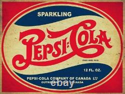 (12) Sparkling Pepsi Cola Soda Pop Heavy Duty USA Made Metal Canada Adv Sign