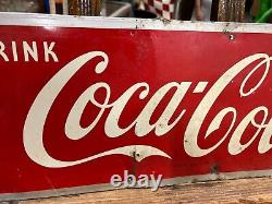1950 Coca-Cola Arrow Metal Sign 27 1/2 x 9 1/2 SODA GAS OIL