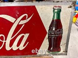 1950 Coca-Cola Arrow Metal Sign 27 1/2 x 9 1/2 SODA GAS OIL