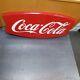 1950's Drink Coca Cola Metal Fishtail Sign 42 x 20 See Pictures on Condition