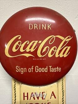 1975 Coca-Cola Metal Button Have A Coke Calendar 19.5x8 B6