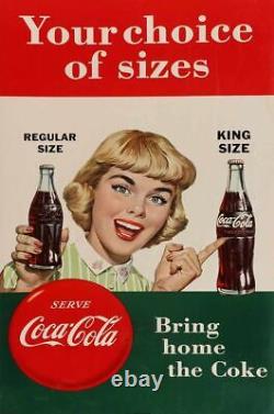 (3) Coca Cola Reg King Size Bottles 18 Heavy Duty USA Made Metal Soda Adv Sign