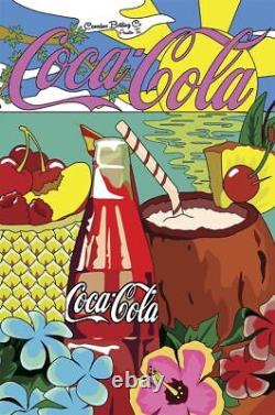 (3) Coca Cola Soda Pop Tropical Theme 18 Heavy Duty USA Made Metal Adv Sign