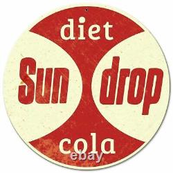 (3) Diet Sundrop Cola Soda Pop 14 Round Heavy Duty USA Made Metal Store Ad Sign