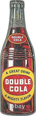 (3) Double Cola Soda Pop Drink Bottle 36 Heavy Duty USA Made Metal Aged Ad Sign