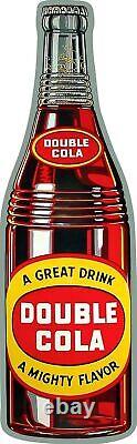 (3) Double Cola Soda Pop Drink Bottle 48 Heavyduty USA Made Metal Clean Ad Sign