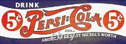 (3) Pepsi Cola Soda Pop Nickel's Worth 20 Heavy Duty USA Made Metal Adv Sign