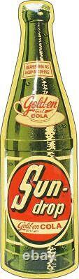 (3) Sundrop Golden Girl Cola Soda Pop Bottle 20 Heavy Duty USA Metal Adv Sign