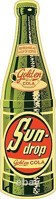 (3) Sundrop Golden Girl Cola Soda Pop Bottle 48 Heavy Duty USA Metal Adv Sign