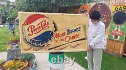 58x33 Vintage Pepsi-Cola More bounce to the Ounce Metal Sign