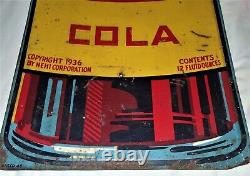 Antique 58 1/2 High Huge Size Royal Crown Cola Soda Metal Bottle Graphic Sign