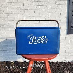 Blue Metal Vintage Pepsi Cola Cronstroms Cooler W Tray & Lid Minneapolis, MN