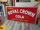 C. 1947 Original Vintage Drink Royal Crown Cola Sign Metal Embossed Nehi RC CLEAN