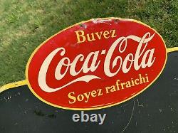 Coca-Cola French Menu Board Metal Sign Coke Vintage Collectables