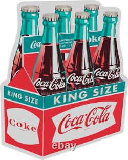 Coca Cola Six Pack Carton 36 Heavy Duty USA Metal Clean Coke Advertising Sign