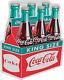 Coca Cola Six Pack Carton 36 Heavy Duty USA Metal Clean Coke Advertising Sign