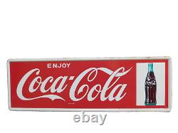 Coca Cola Vintage Metal Sign 1960's 54 X 18 All Original
