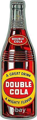 Double Cola Soda Pop Drink Bottle 36 Heavy Duty USA Made Metal Clean Adv Sign