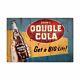 Double Cola Soda Pop Get Big Lift 36 Heavy Duty USA Made Metal Advertising Sign