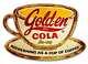 Golden Girl Cola Sundrop Cup & Saucer Heavy Duty USA Made Metal Advertising Sign