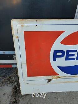 HUGE Vintage 1970s Pepsi Cola Stout Metal Soda Sign