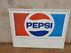 LARGE Vintage 1970s Pepsi Cola Stout Metal Soda Sign C