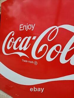 LARGE Vintage ENJOY Coca Cola COKE Metal box Soda Sign