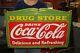 Large COCA COLA DRUG STORE Soda Pop 27 Porcelain Metal Gas Oil Sign
