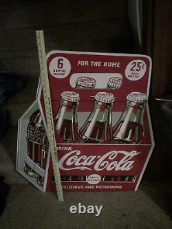 Large Metal Coca-cola 6-pack Sign