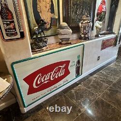 Lg. Original'drink Coca Cola'' Metal Sign 54x18 Inch Marked M-c-a 400 008