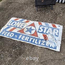 Lone Star Feeds Farm Metal Sign GAS OIL SODA COLA SEED 71.5 X35 Nacogdoches TX