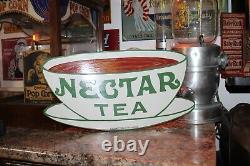 Nectar Tea Dealer Porcelain Metal Sign Cup Mug Coffee General Store Diner Coke