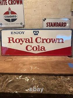 Original & Authentic''enjoy Royal Crown'' Painted Metal Dealer Sign 32x12 Inch