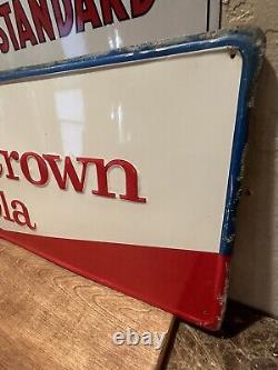 Original & Authentic''enjoy Royal Crown'' Painted Metal Dealer Sign 32x12 Inch