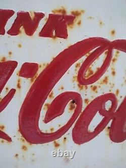 Original Coca Cola Metal Advertising Art Sign