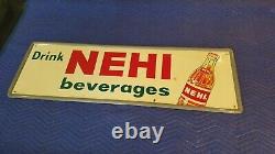 Original Rare Drink Nehi Cola Orange Soda Beverages Metal Tin Advertising Sign