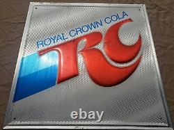 Original Royal Crown Cola Embossed Soda Pop Advertising Metal Sign