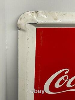 Original Vintage Coca-cola Metal Advertising Soda Pop Chalkboard Sign 28 X 20
