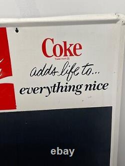 Original Vintage Coca-cola Metal Advertising Soda Pop Chalkboard Sign 28 X 20