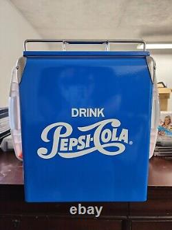 PEPSI-COLA Metal Cooler Ice Chest 1950s Inspired Never Used With Opener