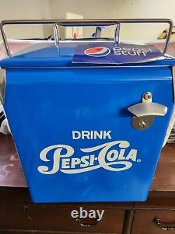 PEPSI-COLA Metal Cooler Ice Chest 1950s Inspired Never Used With Opener