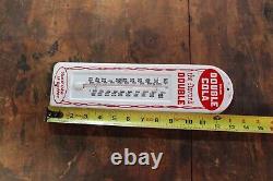 RARE 1950s DRINK DOUBLE COLA SODA POP EMBOSSED METAL THERMOMETER SIGN COKE RC
