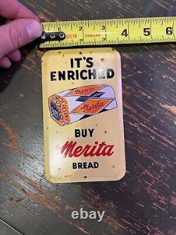 RARE 1950s Merita Bread STAMPED PAINTED METAL SIGN SODA POP COKE
