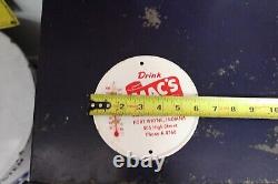 RARE 1960s DRINK MAC'S ROOT BEER PAINTED METAL THERMOMETER SIGN INDIANA A&W COKE
