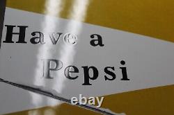 RARE 5 x 8 MUSTARD YELLOW HAVE A PEPSI COLA PORCELAIN METAL SIGN COKE SODA POP