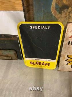 RARE Vintage NuGrape Metal Menu Chalk Board Sign SODA COLA GAS OIL STORE