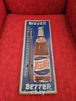 RARE Vintage Pepsi Cola Double Dot Metal Thermometer Advertising M 121