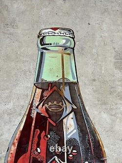 RC Cola Advertising Sign Royal Crown Soda 58 Vintage Metal Bottle Soda Sign