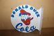 Rare Vintage Donald Duck Cola Soda Pop Walt Disney 2 Sided Metal Flange Sign