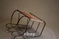 SCARCE 1960s ENJOY COCA COLA WHILE YOU SHOP PAINTED METAL SHOPPING CART SIGN